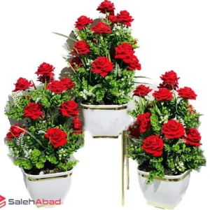 فروش عمده گلدان گل مصنوعی رز 13 گل