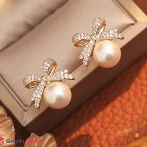 فروش عمده گوشواره پاپیون مرواریدی