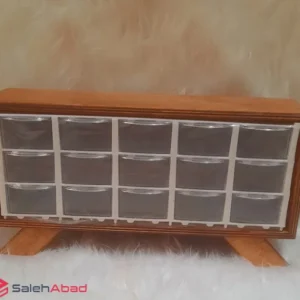 فروش عمده باکس جا ادویه چوبی 15 خانه