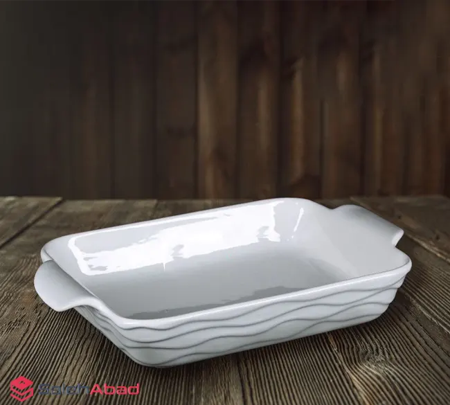 فروش عمده تابه چینی مستطیلی طرح موج