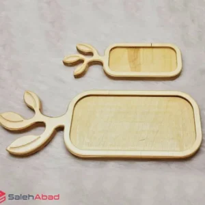 فروش عمده ظرف سرو چوبی مستطیل طرح برگ