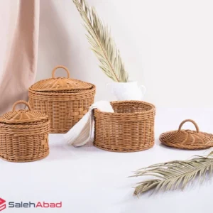 فروش عمده سبد بافت گرد درب دار تاپکو