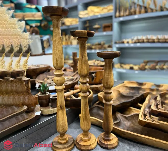 فروش عمده ست جاشمعی چوبی 3 عددی