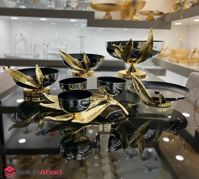 فروش عمده ست پذیرایی فلزی طرح برگ