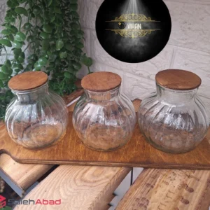 فروش عمده پاسماوری شیشه ای کدو درب چوبی