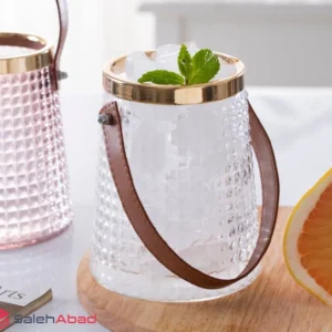 فروش عمده یخدان شیشه ای دسته چرمی