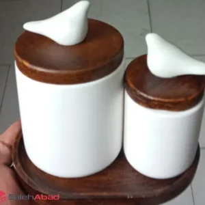 فروش عمده بانکه ادویه زیر چوبی دوتایی