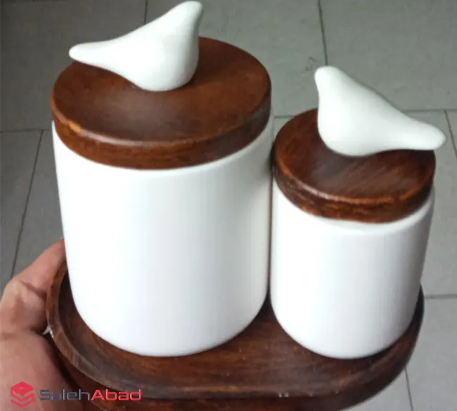 فروش عمده بانکه ادویه زیر چوبی دوتایی