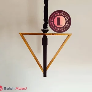 فروش عمده لوستر فلزی چوبی مثلثی تک شعله