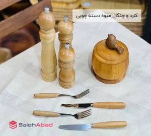 فروش عمده کارد و چنگال میوه دسته چوبی