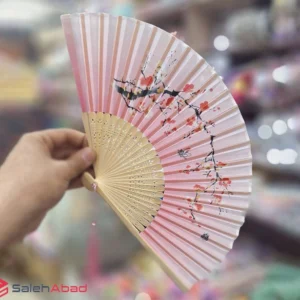 فروش عمده بادبزن دستی حریر گلدار
