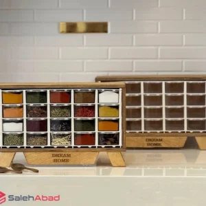 فروش عمده فایل چوبی ادویه پایه دار 20 کشو