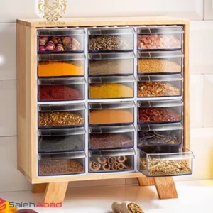 فروش عمده فایل جا ادویه چوبی 18 کشو