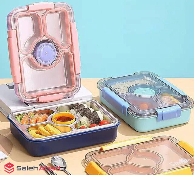 فروش عمده ظرف غذا داخل استیل 4 خانه
