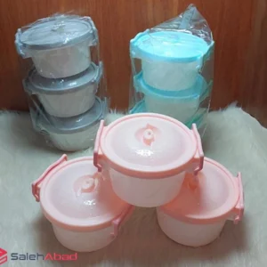 فروش عمده ظرف فریزری گرد قفل دار 3 تکه