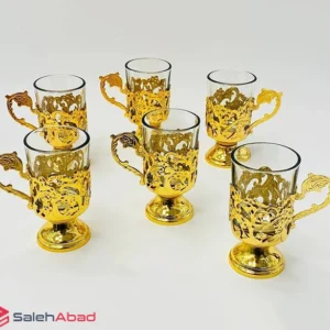 فروش عمده سرویس فنجان چای خوری انگاره طلایی