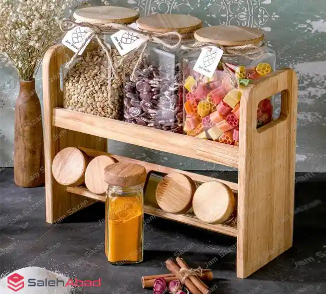 فروش عمده ست جاادویه و حبوبات استند چوبی