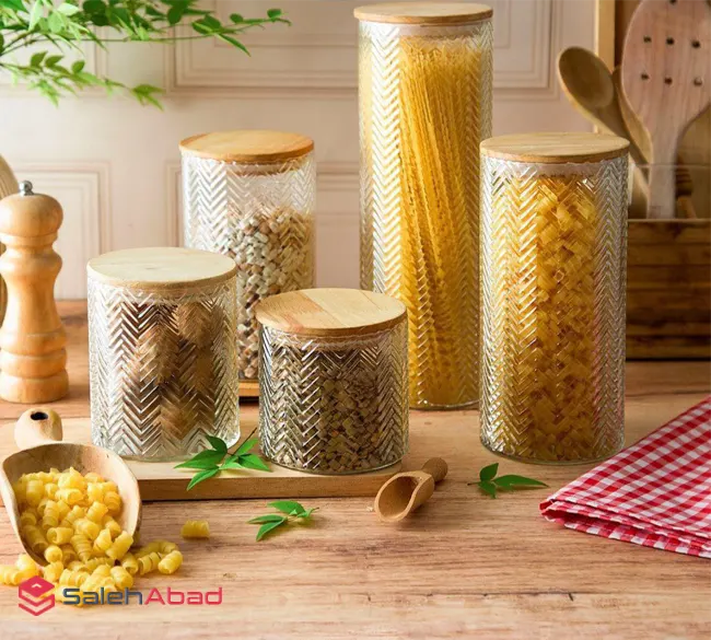 فروش عمده بانکه پیرکس استوانه درب چوبی