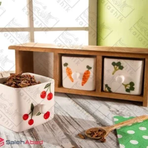فروش عمده جاادویه چوبی سرامیکی 3 کشو