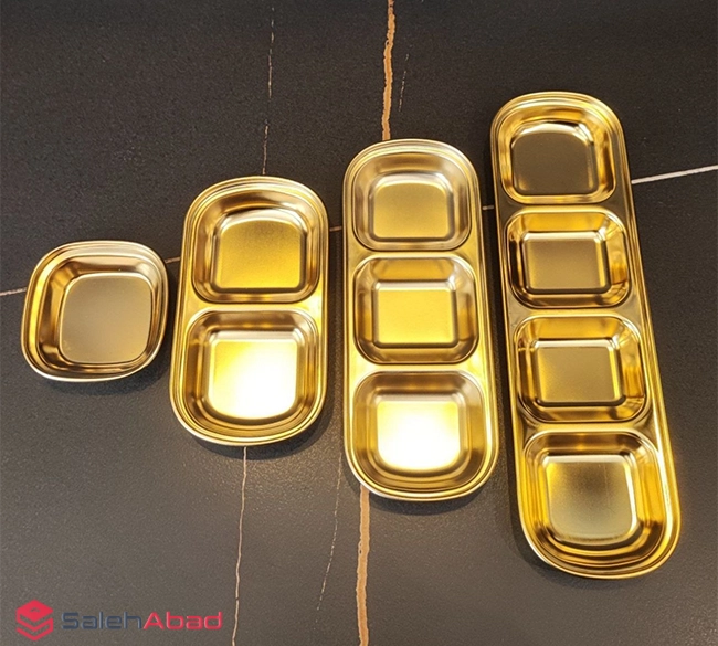 فروش عمده اردو خوری استیل طلایی