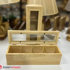 فروش عمده باکس تی بگ چوبی مستطیل 4 خانه