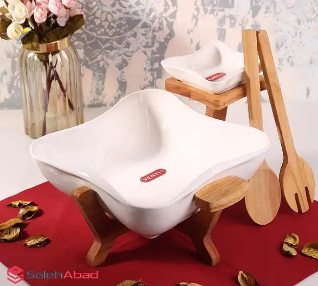 فروش عمده کاسه سالاد چینی زیر چوبی