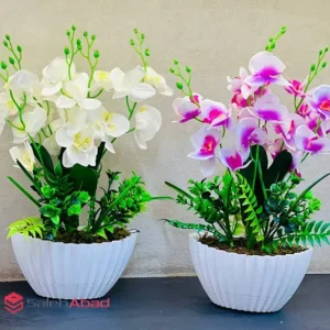 فروش عمده گلدان بوته گل مصنوعی ارکیده