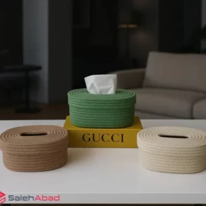 فروش عمده جا دستمال کاغذی پلی استر طرح بافت