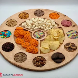 فروش عمده سینی مزه چوبی گرد 16 خانه JB