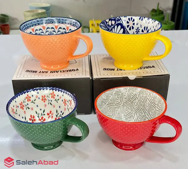 فروش عمده فنجان لته خوری طرح دار دنی هوم