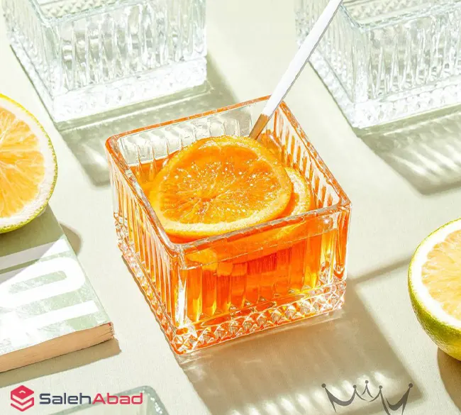 فروش عمده پیاله شیشه ای مربع مدل الیسا