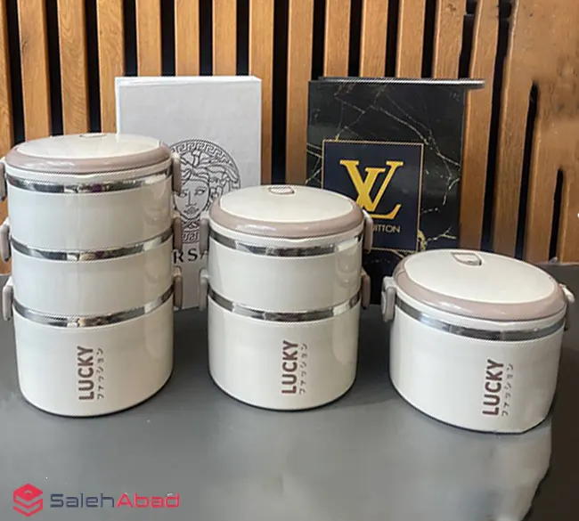 فروش عمده ظرف غذا داخل استیل گرد لاکی