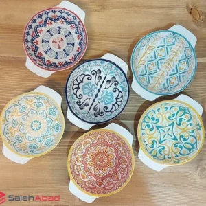 فروش عمده کاسه گرد دسته دار طرح سنتی