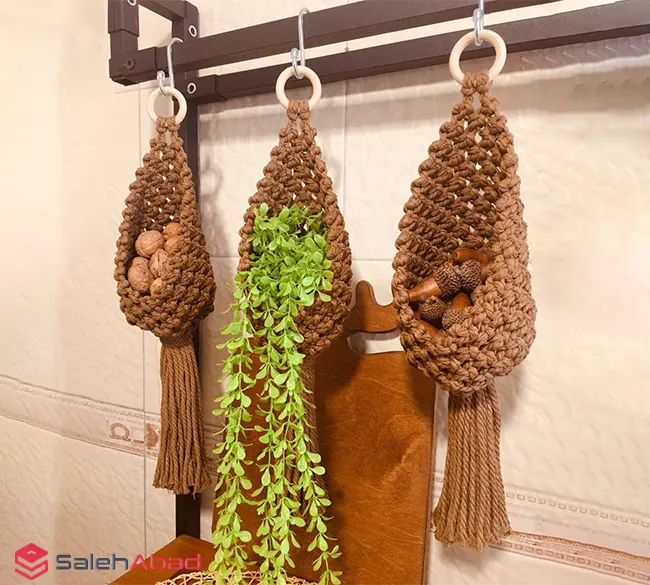 فروش عمده آویز گلدان دیواری مکرومه بافی