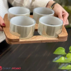 فروش عمده اردو خوری 4 پیاله سینی چوبی