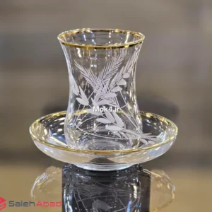فروش عمده استکان نعلبکی کمر باریک طرح گندم