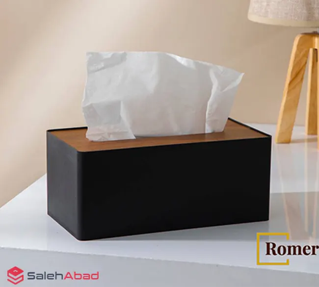 فروش عمده جا دستمال کاغذی درب چوبی ROMER