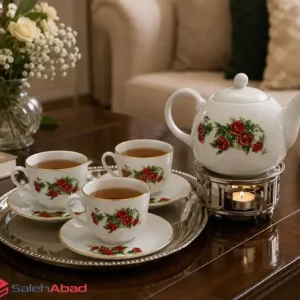 فروش عمده سرویس چای خوری چینی گل سرخی
