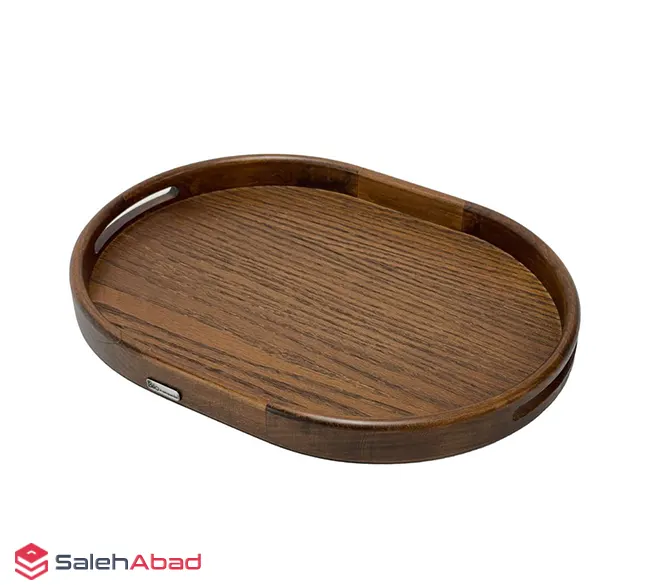 فروش عمده سینی چوبی بیضی بزرگ دسته دار