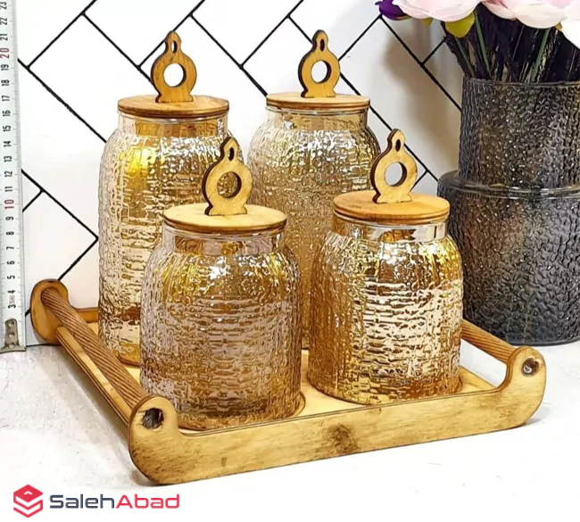 فروش عمده ست پاسماوری 4 تکه سینی چوبی