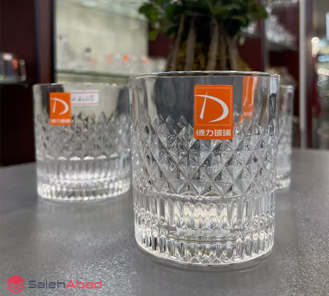 فروش عمده نیم لیوان شیشه ای طرح اهرام DELI