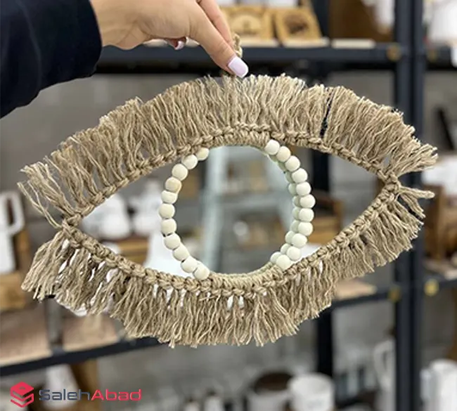 فروش عمده آینه دیواری مکرومه طرح چشم