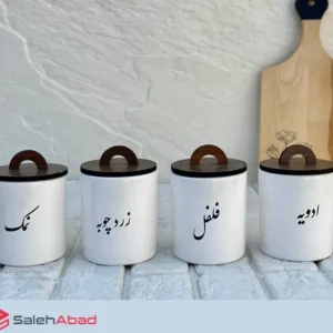 فروش عمده بانکه ادویه سرامیک درب چوبی تکست