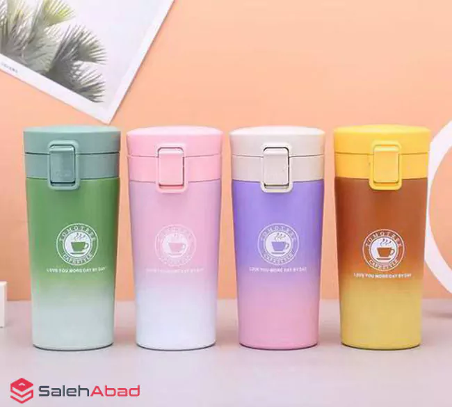 فروش عمده تراول ماگ استیل دو رنگ 380 میل