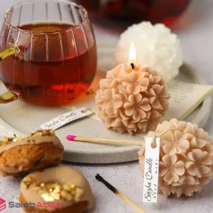 فروش عمده شمع توپی طرح گل شبدر برجسته سوژا