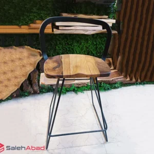 فروش عمده صندلی چوبی پایه فلزی پشت دار