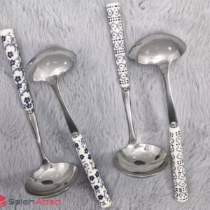 فروش عمده ملاقه استیل گل آبی دنی هوم