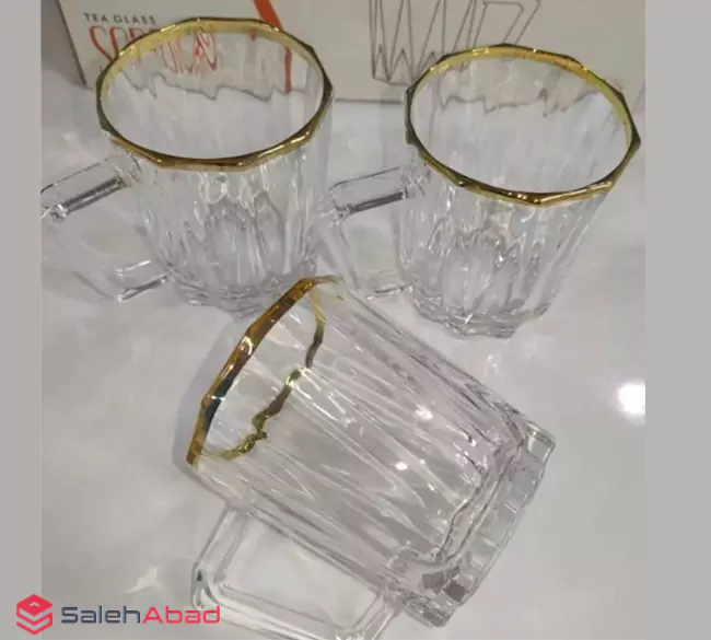 فروش عمده لیوان چای زنگان سورنا لب طلا