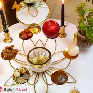 فروش عمده هفت سین فلزی طلایی مدل گلبرگ