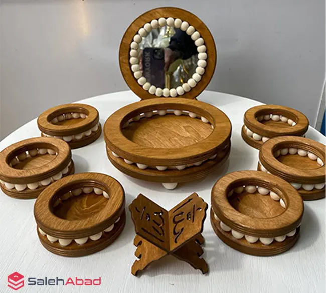 فروش عمده هفت سین چوبی گرد مهره دار 9 تکه